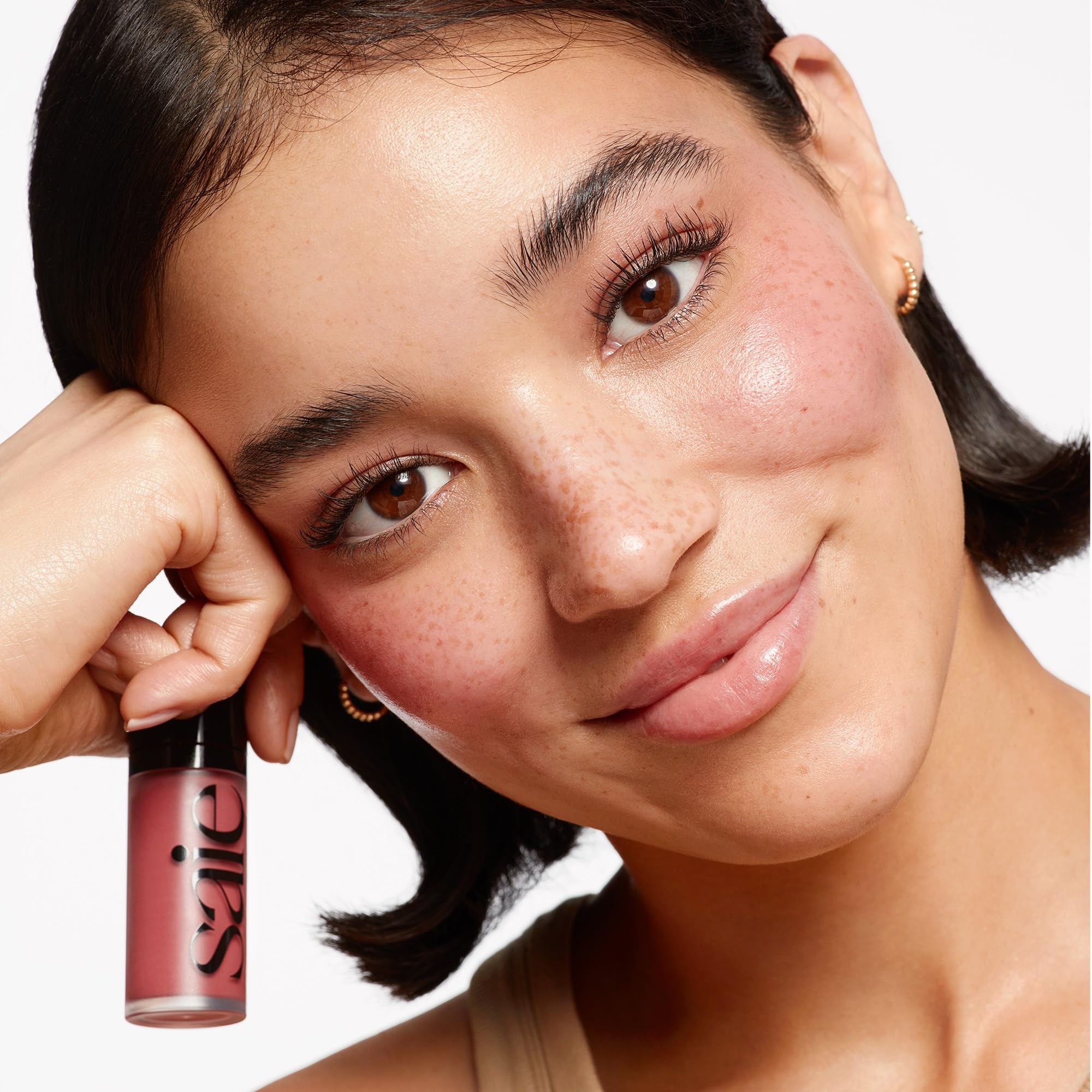 Saie Dew Liquid Blush for Cheeks - Hydrating Cream Blush Stick with a Blendable + Buildable Formula - Skincare Infused Dewy Cheek Tint for a Natural Flush - Glowy Makeup Essential - Chilly (.40 oz) - Image 6